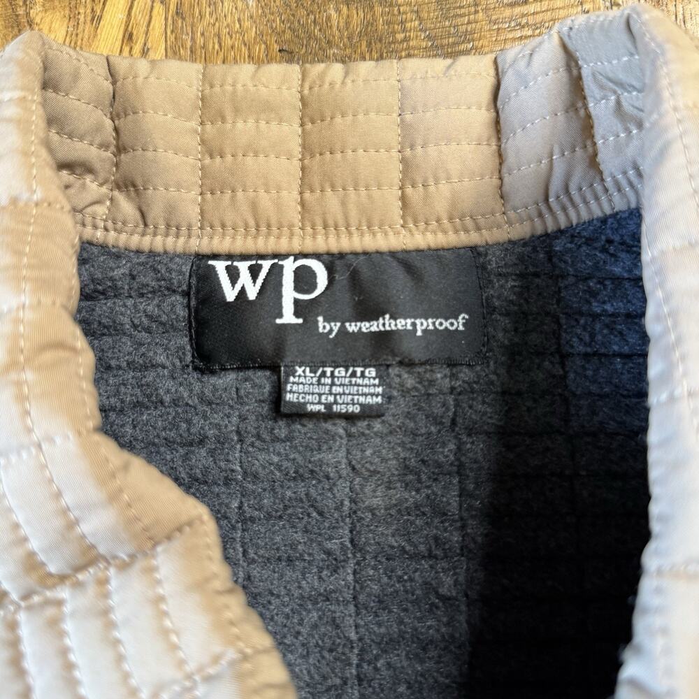 WP by Weatherproof Vintage Brand Quilted Shell Beige Rain Jacket Womens XL - Picture 2 of 7
